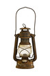 rusty oil lamp
