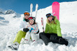 Family in ski resort