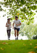 Couple jogging outdoors