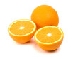 Oranges on a white background
