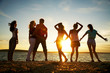 young people on  the beach