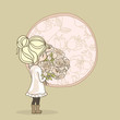 girl with rose bouquet