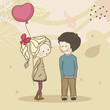 boy and girl with balloon