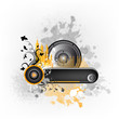 Music grunge frame