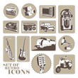 Set of different retro icons.