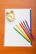 Binder and pencils isolated on the  background