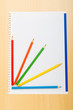 Binder and pencils isolated on the  background