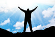 Silhouette of man and sunshine