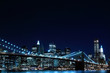 Brooklyn Bridge and Manhattan Skyline At Night, New York City