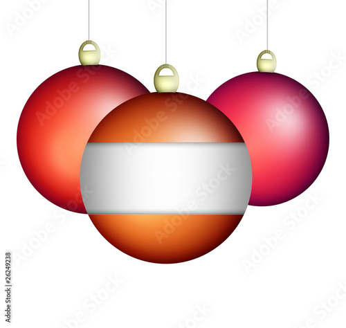 Illustration: Baubles with blank label. Baubles with blank label.