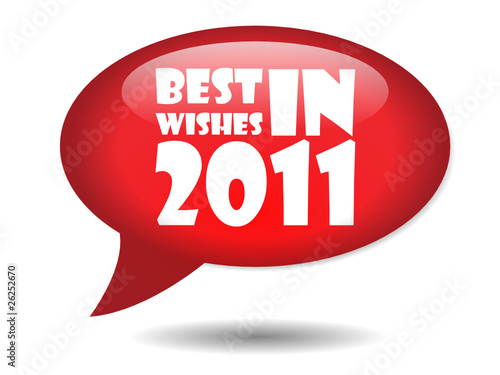 BEST WISHES IN 2011 Speech Bubble Icon (happy new year 2011 red)