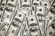 Background with a lot of 100 dollar banknotes