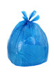 blue garbage bag isolated on a white background