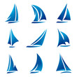 sailboat symbol set