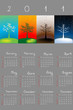 2011 calendar with seasons on grey background