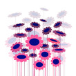 Pink retro flowers