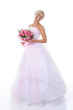Happy bride with a bouquet