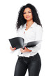 beautiful young woman with folder beautiful young woman with folder