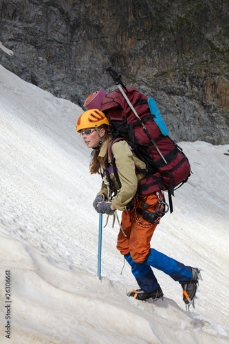 Photo: Mountaineer girl in a mountains Mountaineer girl in a mountains