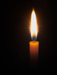 Yellow candle  bright light