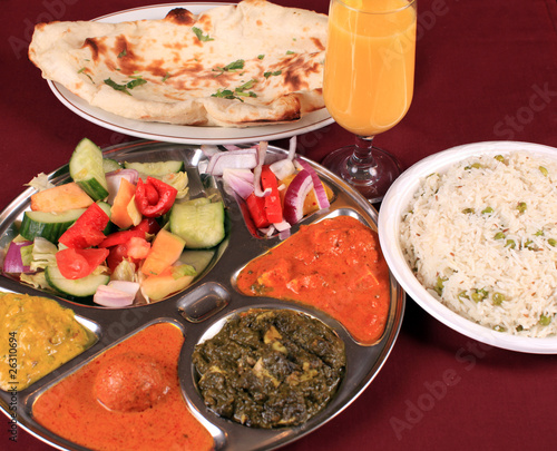 Photo: south asian veggie thali combo south asian veggie thali combo