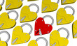 3d castles - the heart, one red the other yellow. 3d castles - the heart, one red the other yellow.