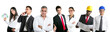 Group of business people in a line row isolated