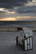Beach chair at sunset Beach chair at sunset