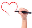 Childs hand drawing heart Childs hand drawing heart