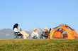 Family Camping  In the  Mountains