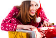 lady opening christmas gifts