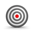 Black and white target with red center. 3d illustration. Black and white target with red center. 3d illustration.