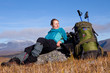 Femal Hiker takes a break Femal Hiker takes a break
