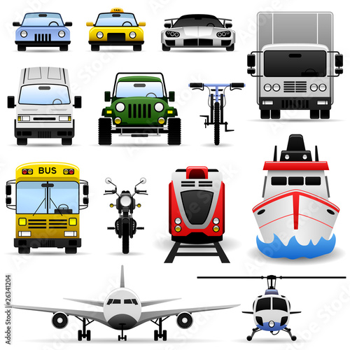Vector: Transportation Vehicle Travel Icon Set Transportation Vehicle Travel Icon Set