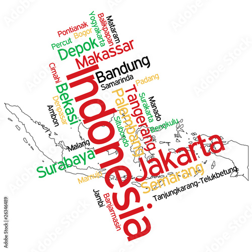 indonesia map with cities. Zoom Not Available : Vector images are scalable to any size. Indonesia map and cities