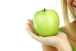 apple in woman hands