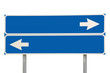 Blue Crossroads Road Sign And Two Arrows, Isolated