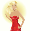 Blondy in red dress Blondy in red dress