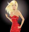 Blondy in red dress Blondy in red dress