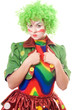 Serious female clown