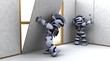 robot contractor building a drywall