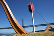 Cupid's Span and Bay bridge in San Francisco