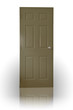 Dark brown wood door with shadow