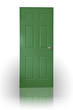 Green wood door with shadow Green wood door with shadow