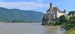 Panorama of the medieval castle on a river. Austria