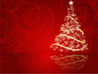 stylized Christmas tree on decorative background