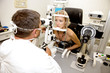 Doctor,examining a patient in ophthalmology clinic