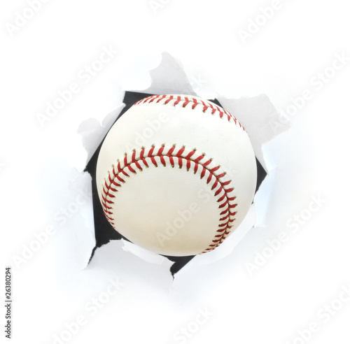 Photo: Baseball Bursting Though a Hole Baseball Bursting Though a Hole