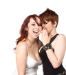 Two girls gossiping
