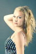 Beautiful model on a blue background Beautiful model on a blue background